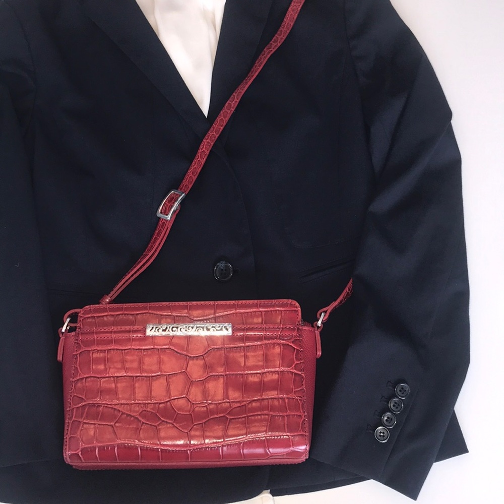 Brighton Croc Crossbody Purse - Red